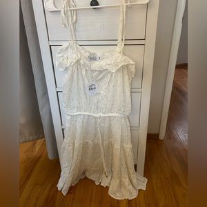 Petal and pup cream dress with gold detail